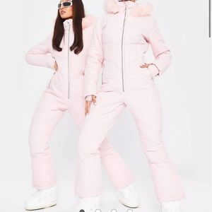 Missguided fur ski snowsuit